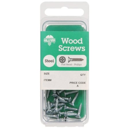 Hillman Wood Screw, #10, 3 inch, Zinc Plated Steel Flat Head 10 PK 56344
